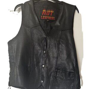HOT LEATHERS LADIES LEATHER VEST SIZE LARGE